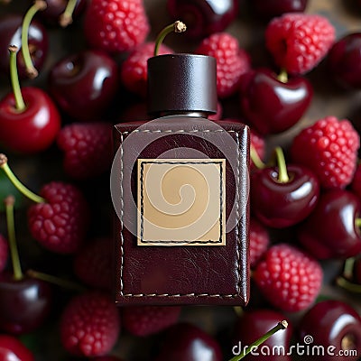 Enigmatic Elixir: A luxurious blend of black cherry, pear, and raspberry with hints of freesia and Stock Photo