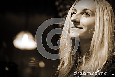 Enigmatic girl Stock Photo