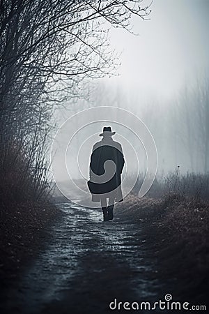 Renaissance Era man wearing a top hat and suite vest long jacket. Vintage texture. Stock Photo