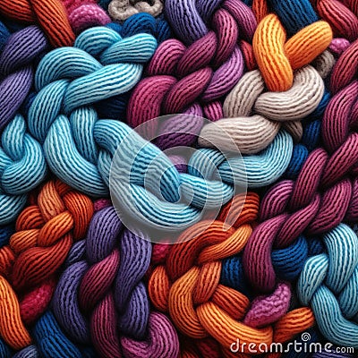 Enigmatic Tangle in Wool Close-Up Stock Photo