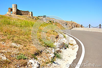 Enisala castle ruins in Romania Stock Photo