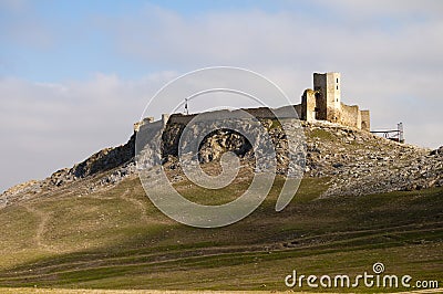 Enisala Fortress in Spring Stock Photo