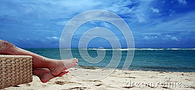 Enjoy the beach Stock Photo