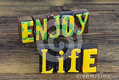 Enjoy happy life journey adventure positive attitude lifestyle Stock Photo