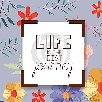 Enjoy journey message with hand made font Vector Illustration