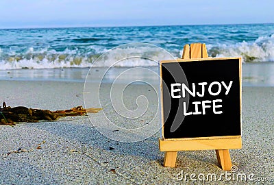 Enjoy Life board arrow Stock Photo
