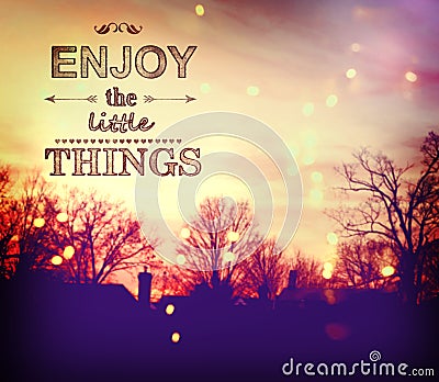 Enjoy the Little Things Stock Photo