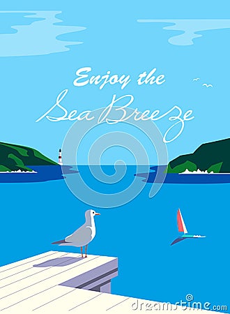 Enjoy the sea life Vector Illustration
