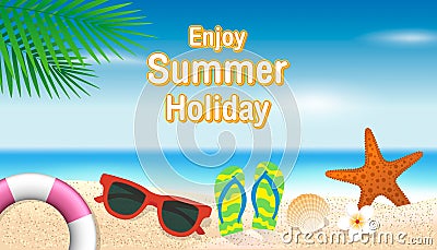 Enjoy summer holiday background. Season vacation, weekend. Vector Illustration. Vector Illustration