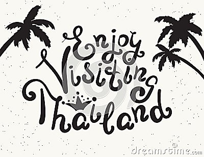 Enjoy visiting Thailand banner Vector Illustration