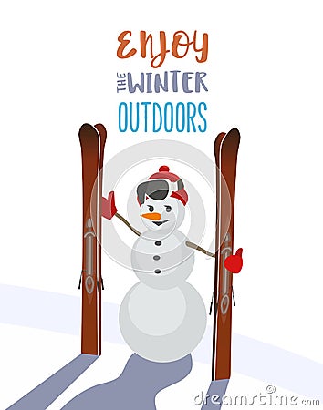 Enjoy winter outdoors Vector Illustration