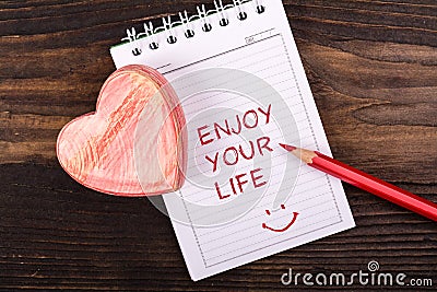 Enjoy your life handwritten Stock Photo