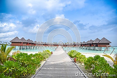 Enjoy your stay in maldives watervilla. Stock Photo