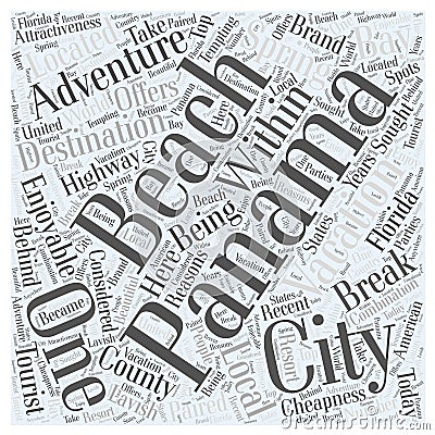 An enjoyable adventure vacation in panama city word cloud concept background Stock Photo