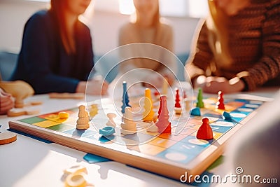 Enjoyable family time: tabletop game day for all ages Stock Photo