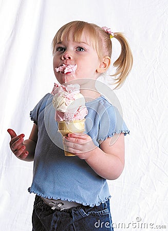 Enjoying Ice Cream Stock Photo