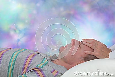 Enjoying a Relaxation Therapy Session Stock Photo