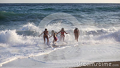 Enjoying summer at the beach Editorial Stock Photo