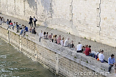 Enjoying the View, Seine River, Paris, ÃŽle-de-France Editorial Stock Photo