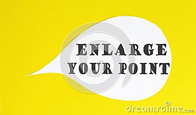 Enlarge your point speech bubble isolated on yellow background Stock Photo