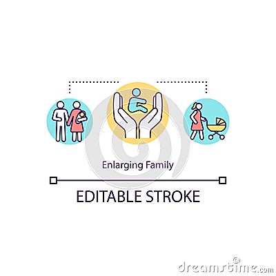 Enlarging family concept icon Vector Illustration