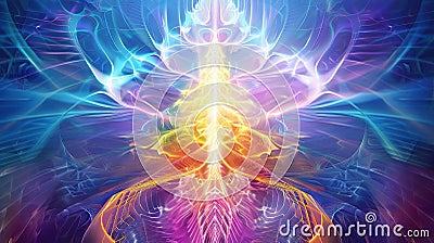 Enlightened Journey, Abstract Digital Pathway to the Divine. Generative Ai Stock Photo