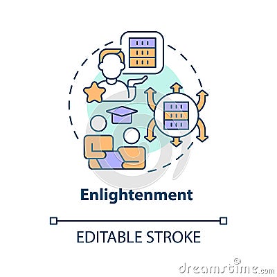 Enlightenment concept icon Cartoon Illustration