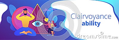 Clairvoyance ability concept banner header Vector Illustration