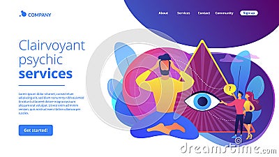 Clairvoyance ability concept landing page Vector Illustration