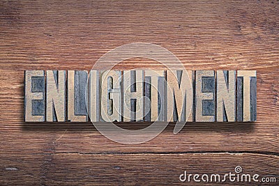 Enlightment word wood Stock Photo