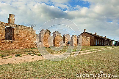 Enlisted Men`s Barracks, Fort Chadbourne, Texas Stock Photo