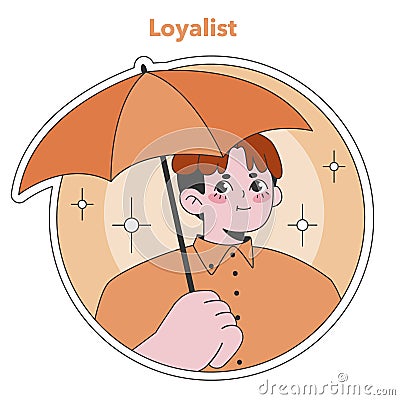 Enneagram Loyalist type illustration. Flat vector illustration Vector Illustration