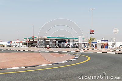 Enoc Gas Station rest stop a petrol gas station in the Middle East Editorial Stock Photo
