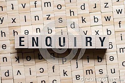 Enquiry word concept Stock Photo