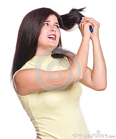 Enraged girl Stock Photo