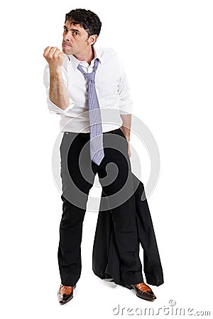 Enraged man making a threatening Stock Photo