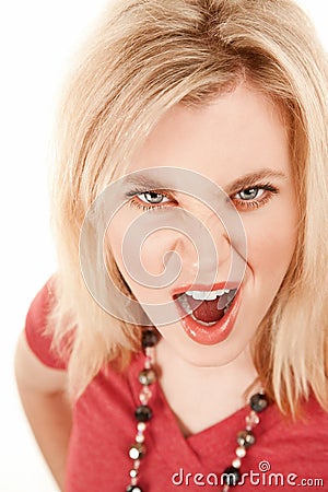 Enraged young woman Stock Photo