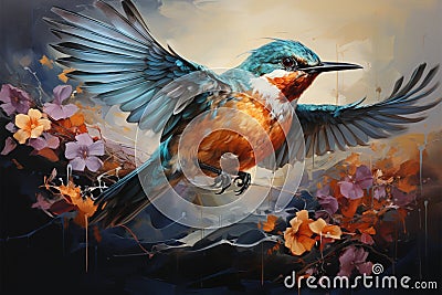 Enrich your living space with a curated display of breathtaking bird artwork Stock Photo