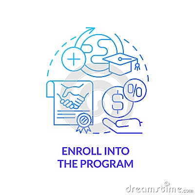 Enroll into internship program concept icon Vector Illustration