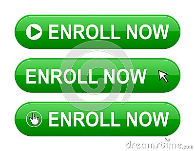 Enroll now button Vector Illustration