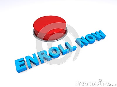 Enroll now button Stock Photo