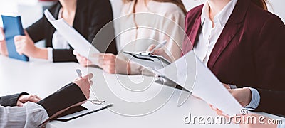 Enrollment board education student filing documents Stock Photo