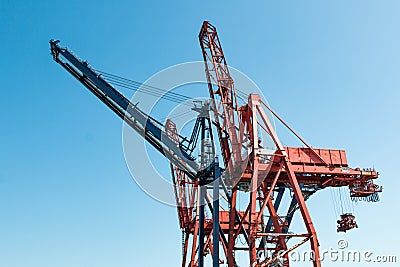 Panamax Cranes in Port of Ensenada Editorial Stock Photo