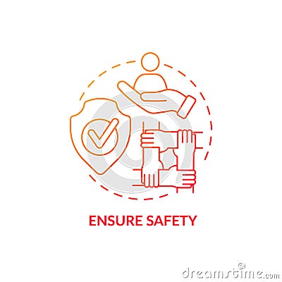 Ensure safety concept icon Vector Illustration