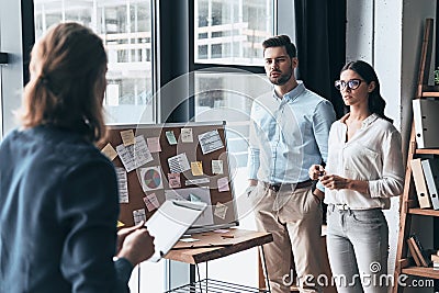 Ensuring success by working as a team. Group of modern young bus Stock Photo