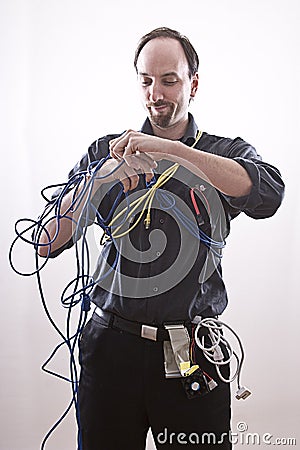 Entangle technician Stock Photo