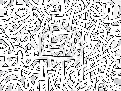 Entangled monochrome vector background Vector Illustration