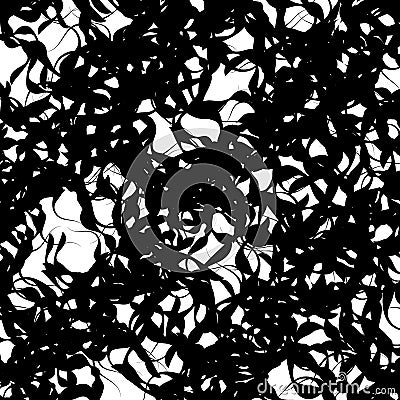 Entangled, squiggly lines. Chaotic abstract monochrome illustrat Vector Illustration