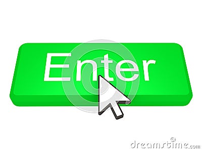 Enter button with cursor Stock Photo