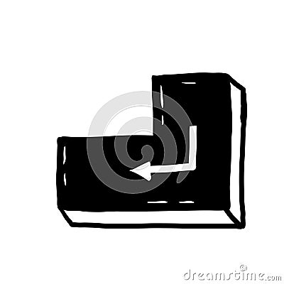 Enter button. Part of keyboard. Concept of opening and entering. Vector Illustration